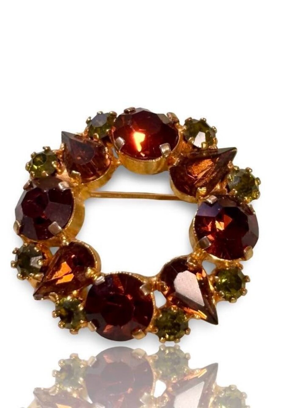 Vintage STAR Austria Rhinestone Brooch 1.25" – Signed Austrian Crystal Costume
